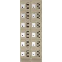 Assembled Lockerettes Clean Line Perforated Economy Lockers, 6 -tier, Bank of 2, 18" x 72" x 12", Steel EastCoast Offshore Supplies