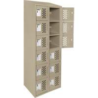Assembled Lockerettes Clean Line Perforated Economy Lockers, 6 -tier, Bank of 2, 18" x 72" x 12", Steel EastCoast Offshore Supplies