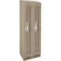 Clean Line Lockers, Bank of 2, 24" x 18" x 82", Steel, Beige, Rivet (Assembled), Perforated EastCoast Offshore Supplies