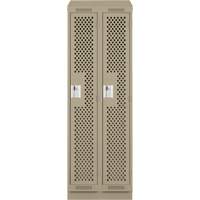 Clean Line Lockers, Bank of 2, 24" x 18" x 82", Steel, Beige, Rivet (Assembled), Perforated EastCoast Offshore Supplies