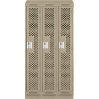 Clean Line Lockers, Bank of 3, 36" x 18" x 82", Steel, Beige, Rivet (Assembled), Perforated EastCoast Offshore Supplies