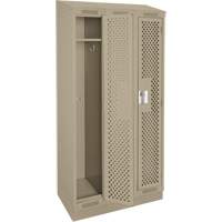 Clean Line Lockers, Bank of 3, 36" x 18" x 82", Steel, Beige, Rivet (Assembled), Perforated EastCoast Offshore Supplies