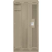 Clean Line Lockers, Bank of 3, 36" x 18" x 82", Steel, Beige, Rivet (Assembled), Perforated EastCoast Offshore Supplies