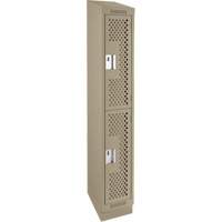 Clean Line Lockers, 2 -tier, 12" x 12" x 82", Steel, Beige, Rivet (Assembled), Perforated EastCoast Offshore Supplies