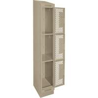 Clean Line Lockers, 3 -tier, 12" x 18" x 82", Steel, Beige, Rivet (Assembled), Perforated EastCoast Offshore Supplies