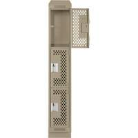 Clean Line Lockers, 3 -tier, 12" x 18" x 82", Steel, Beige, Rivet (Assembled), Perforated EastCoast Offshore Supplies