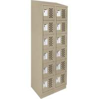 Assembled Lockerettes Clean Line Perforated Economy Lockers, 6 -tier, Bank of 2, 18" x 72" x 12", Steel EastCoast Offshore Supplies