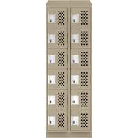 Assembled Lockerettes Clean Line Perforated Economy Lockers, 6 -tier, Bank of 2, 18" x 72" x 12", Steel EastCoast Offshore Supplies