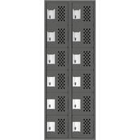 Assembled Lockerettes Clean Line Perforated Economy Lockers, 6 -tier, Bank of 2, 18" x 72" x 12", Steel EastCoast Offshore Supplies