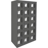 Assembled Lockerettes Clean Line Perforated Economy Lockers, 6 -tier, Bank of 3, 18" x 72" x 12", Steel EastCoast Offshore Supplies