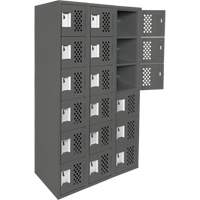 Assembled Lockerettes Clean Line Perforated Economy Lockers, 6 -tier, Bank of 3, 18" x 72" x 12", Steel EastCoast Offshore Supplies