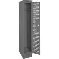 Clean Line Lockers, 12" x 15" x 76", Steel, Charcoal, Rivet (Assembled), Perforated EastCoast Offshore Supplies