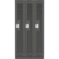 Clean Line Lockers, Bank of 3, 36" x 15" x 76", Steel, Charcoal, Rivet (Assembled), Perforated EastCoast Offshore Supplies