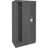 Clean Line Lockers, Bank of 3, 36" x 15" x 76", Steel, Charcoal, Rivet (Assembled), Perforated EastCoast Offshore Supplies