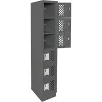Assembled Lockerettes Clean Line Perforated Economy Lockers, 6 -tier, 18" x 72" x 12", Steel EastCoast Offshore Supplies