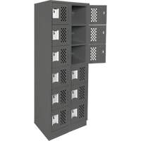 Assembled Lockerettes Clean Line Perforated Economy Lockers, 6 -tier, Bank of 2, 18" x 72" x 12", Steel EastCoast Offshore Supplies
