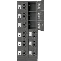Assembled Lockerettes Clean Line Perforated Economy Lockers, 6 -tier, Bank of 2, 18" x 72" x 12", Steel EastCoast Offshore Supplies