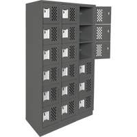 Assembled Lockerettes Clean Line Perforated Economy Lockers, 6 -tier, Bank of 3, 18" x 72" x 12", Steel EastCoast Offshore Supplies
