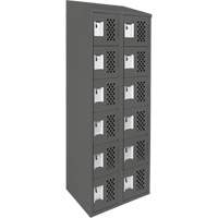 Assembled Lockerettes Clean Line Perforated Economy Lockers, 6 -tier, Bank of 2, 18" x 72" x 12", Steel EastCoast Offshore Supplies