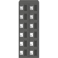 Assembled Lockerettes Clean Line Perforated Economy Lockers, 6 -tier, Bank of 2, 18" x 72" x 12", Steel EastCoast Offshore Supplies