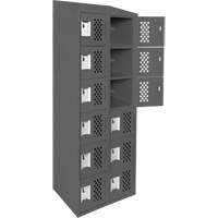 Assembled Lockerettes Clean Line Perforated Economy Lockers, 6 -tier, Bank of 2, 18" x 72" x 12", Steel EastCoast Offshore Supplies