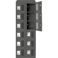 Assembled Lockerettes Clean Line Perforated Economy Lockers, 6 -tier, Bank of 2, 18" x 72" x 12", Steel EastCoast Offshore Supplies