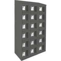Assembled Lockerettes Clean Line Perforated Economy Lockers, 6 -tier, Bank of 3, 18" x 72" x 12", Steel EastCoast Offshore Supplies