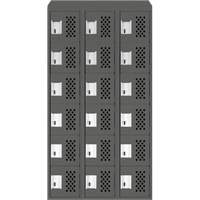 Assembled Lockerettes Clean Line Perforated Economy Lockers, 6 -tier, Bank of 3, 18" x 72" x 12", Steel EastCoast Offshore Supplies
