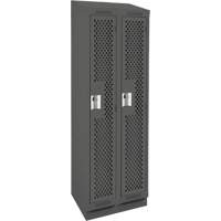 Clean Line Lockers, Bank of 2, 24" x 18" x 82", Steel, Charcoal, Rivet (Assembled), Perforated EastCoast Offshore Supplies
