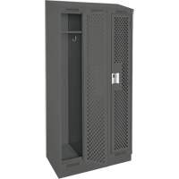 Clean Line Lockers, Bank of 3, 36" x 18" x 82", Steel, Charcoal, Rivet (Assembled), Perforated EastCoast Offshore Supplies