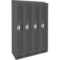 Clean Line Lockers, Bank of 4, 48" x 18" x 82", Steel, Charcoal, Rivet (Assembled), Perforated EastCoast Offshore Supplies