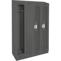 Clean Line Lockers, Bank of 4, 48" x 18" x 82", Steel, Charcoal, Rivet (Assembled), Perforated EastCoast Offshore Supplies
