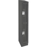 Clean Line Lockers, 2 -tier, 12" x 12" x 82", Steel, Charcoal, Rivet (Assembled), Perforated EastCoast Offshore Supplies