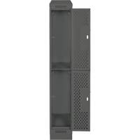 Clean Line Lockers, 2 -tier, 12" x 12" x 82", Steel, Charcoal, Rivet (Assembled), Perforated EastCoast Offshore Supplies