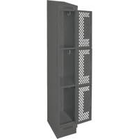 Clean Line Lockers, 3 -tier, 12" x 18" x 82", Steel, Charcoal, Rivet (Assembled), Perforated EastCoast Offshore Supplies