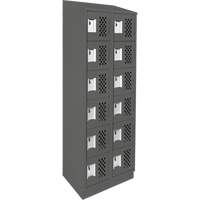 Assembled Lockerettes Clean Line Perforated Economy Lockers, 6 -tier, Bank of 2, 18" x 72" x 12", Steel EastCoast Offshore Supplies