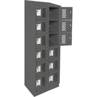 Assembled Lockerettes Clean Line Perforated Economy Lockers, 6 -tier, Bank of 2, 18" x 72" x 12", Steel EastCoast Offshore Supplies