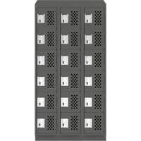 Assembled Lockerettes Clean Line Perforated Economy Lockers, 6 -tier, Bank of 3, 18" x 72" x 12", Steel EastCoast Offshore Supplies