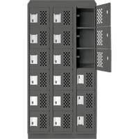 Assembled Lockerettes Clean Line Perforated Economy Lockers, 6 -tier, Bank of 3, 18" x 72" x 12", Steel EastCoast Offshore Supplies