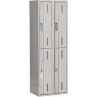 Concorde Heavy-Duty Lockers, 2 -tier, Bank of 2, 24" x 18" x 72", Steel, Grey, Welded (Assembled) EastCoast Offshore Supplies