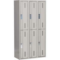 Concorde Heavy-Duty Lockers, 2 -tier, Bank of 3, 36" x 18" x 72", Steel, Grey, Welded (Assembled) EastCoast Offshore Supplies