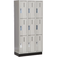 Concorde Heavy-Duty Lockers, 3 -tier, Bank of 3, 36" x 18" x 76", Steel, Grey, Welded (Assembled) EastCoast Offshore Supplies