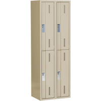 Concorde Heavy-Duty Lockers, 2 -tier, Bank of 2, 24" x 18" x 72", Steel, Beige, Welded (Assembled) EastCoast Offshore Supplies