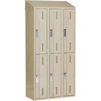 Casiers robustes Concorde, 2 niveaux, Bloc de 3, 36" x 18" x 78", Acier, Beige, Soud&eacute; (assembl&eacute;) EastCoast Offshore Supplies