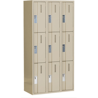 Concorde Heavy-Duty Lockers, 3 -tier, Bank of 3, 36" x 18" x 72", Steel, Beige, Welded (Assembled) EastCoast Offshore Supplies