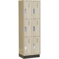 Concorde Heavy-Duty Lockers, 3 -tier, Bank of 2, 24" x 18" x 76", Steel, Beige, Welded (Assembled) EastCoast Offshore Supplies