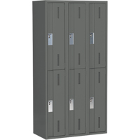 Concorde Heavy-Duty Lockers, 2 -tier, Bank of 3, 36" x 18" x 72", Steel, Charcoal, Welded (Assembled) EastCoast Offshore Supplies