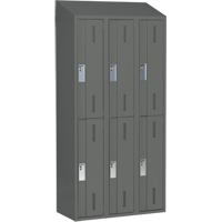 Concorde Heavy-Duty Lockers, 2 -tier, Bank of 3, 36" x 18" x 78", Steel, Charcoal, Welded (Assembled) EastCoast Offshore Supplies
