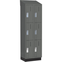 Concorde Heavy-Duty Lockers, 3 -tier, Bank of 2, 24" x 18" x 82", Steel, Charcoal, Welded (Assembled) EastCoast Offshore Supplies