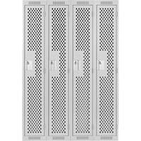 Clean Line Lockers, Bank of 4, 48" x 12" x 72", Steel, Grey, Rivet (Assembled), Perforated EastCoast Offshore Supplies